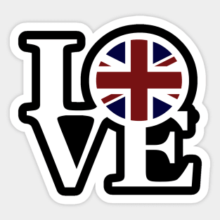 LOVE United Kingdom (white text) Sticker